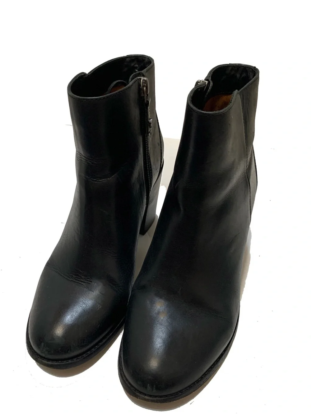 Trask Black Leather Ankle Boots - Smooth Zip Sides